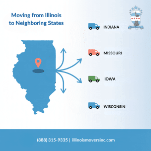 Illinois to neighboring states
