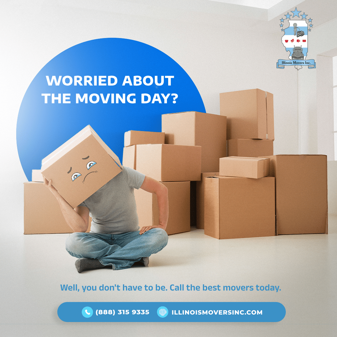 Illinois moving tips - family packing boxes in Chicago home