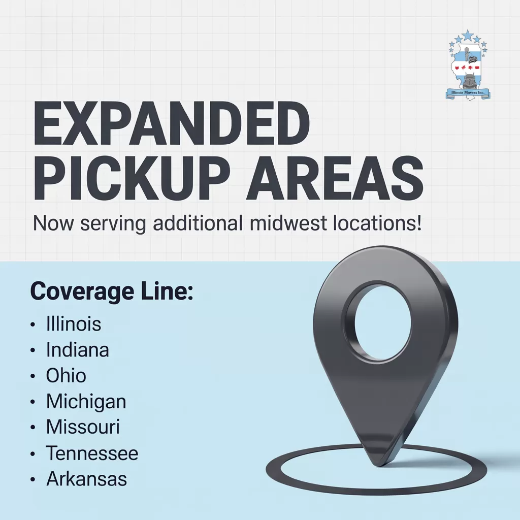 Expanded pickup areas - Illinois Movers Inc. serving neighboring states