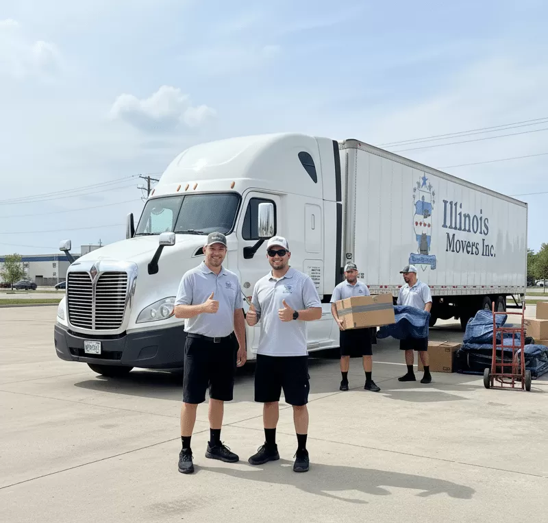 Illinois Movers Inc professional team and truck